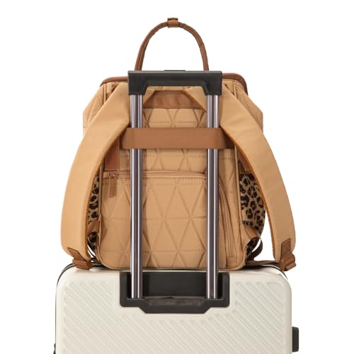 Montana West Wrangler Aztec Diaper Bag Backpack Western Backpacks for Moms Baby Essentials Bag with Twist-Lock Closure, Insulated Pockets, Portable Changing Pad, Stroller Straps, Pacifier Case - color: Leopard Print