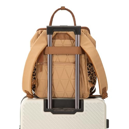 Montana West Wrangler Aztec Diaper Bag Backpack Western Backpacks for Moms Baby Essentials Bag with Twist-Lock Closure, Insulated Pockets, Portable Changing Pad, Stroller Straps, Pacifier Case - color: Leopard Print