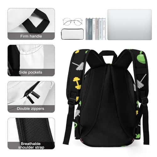 Laptop Backpack for Men Women Fitness Equipment Black Travel Work Backpack with Compartment Large Capacity Daypack