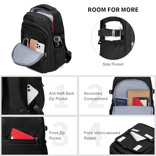 GAEKEAO Travel Backpack for Women Men,15.6 Inch Laptop Backpack Lightweight Casual Daypack Cute Bookbags for Work College Black - color: A02 Black