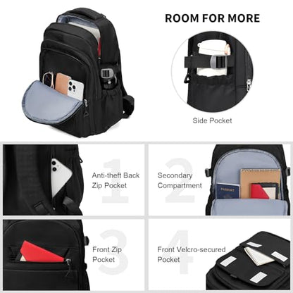 GAEKEAO Travel Backpack for Women Men,15.6 Inch Laptop Backpack Lightweight Casual Daypack Cute Bookbags for Work College Black - color: A02 Black