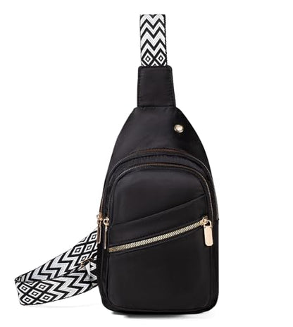 EVANCARY Small Sling Bag Crossbody Bags for Women Men, Sling Backpack Chest Daypack Cross Body Bag for Travel Outdoor - color: V Black