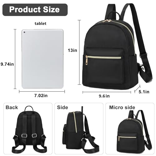 BTOOP Mini Backpack Women Girls Water-resistant Small Backpack Purse Shoulder Bag for Womens Adult Kids School Travel - color: Black, size: Mini