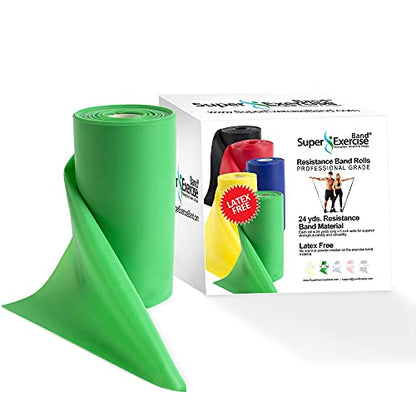 Resistance Band for Working Out | Super Exercise Bands 8,16,24 Yard Bulk Rolls |10 Strengths in Light Medium and Heavy Resistance Bands | Latex Free Workout Bands Including App and e-Book - size: 24 Yards, style: Intermediate Level 1
