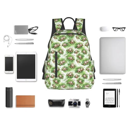 Anti Scratch Polyester Backpack Cute Sloth Leaf, Smooth Surface Multipurpose Travel Pack for All Weather Daily Use Unisex - color: Picture (1424)