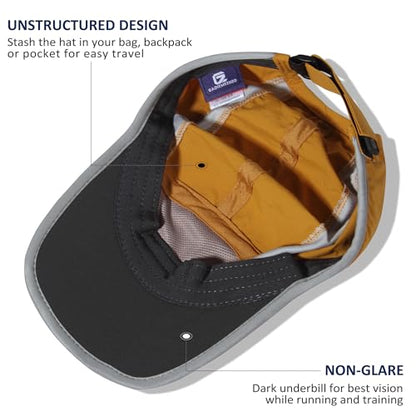 GADIEMKENSD Reflective Folding Outdoor Hat Unstructured Design UPF 50+ Sun Protection Sport Hats for Womens and Mens - color: Dark Goldenrod