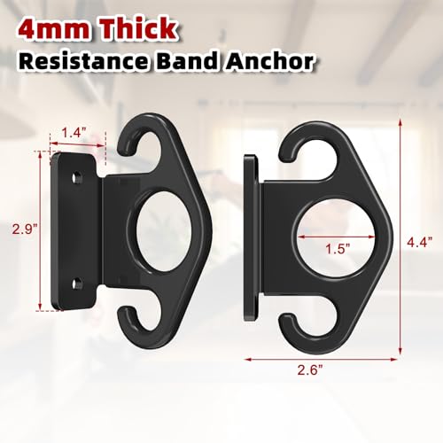 Resistance Band Wall Anchor Kit, Wall Mount Training Anchor System for Resistance Bands, Exercise Bands, Home Gym Workout & Physical Therapy Strength Training - size: Standard