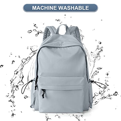 Blue School Backpack for Girls Water Resistant High School Book Bag Simple Backpack for Teens Boys Girls, Lightweight Middle School Back Pack Daypack - color: Grey Blue