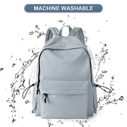 Blue School Backpack for Girls Water Resistant High School Book Bag Simple Backpack for Teens Boys Girls, Lightweight Middle School Back Pack Daypack - color: Grey Blue