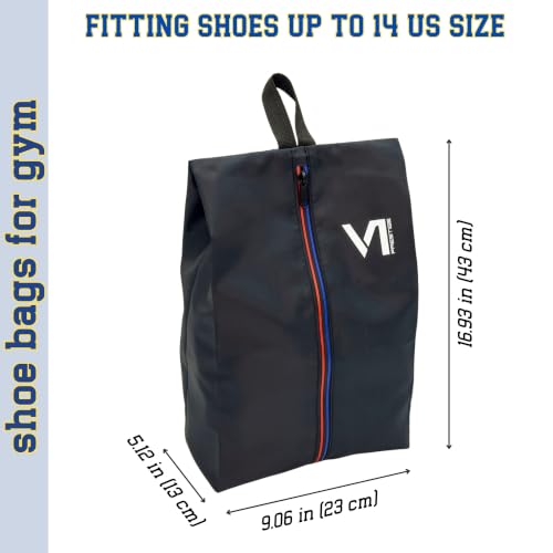 Shoe Bags for Travel with Waterproof Zipper-Durable Polyester Material Shoe Pouch - Large Size Gym Cleat Bag Smell Dust Proof Unisex/Lightweight 6-pack Set