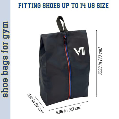 Shoe Bags for Travel with Waterproof Zipper-Durable Polyester Material Shoe Pouch - Large Size Gym Cleat Bag Smell Dust Proof Unisex/Lightweight 6-pack Set
