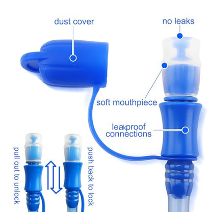 Hydration Bladder, 1.5-2-3L Water Bladder for Hiking Backpack, BPA-Free Leak Proof Water Reservoir Storage Bag, Water Pouch Hydration Pack for Camping Cycling Running - color: 1.5L-Water Bladder-Blue