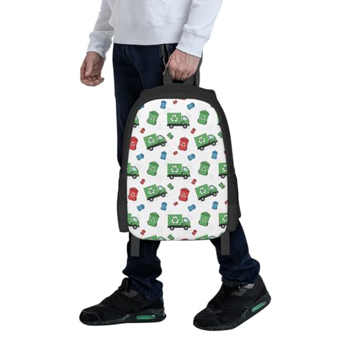 Classic Casual Daypack Garbage Truck Trash, Large Capacity Anti Theft Polyester Travel Bag Unisex Shoulder Pack for Leisure Travel Camping Hiking - color: Design (402)