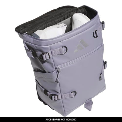 adidas Vista Top-Loading Backpack for Travel and Gym, 29L - color: Slate Grey/Silver Metallic