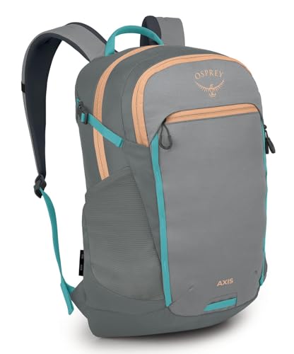 Osprey Axis Laptop Backpack – Sleek Everyday Pack with Laptop Sleeve, Water Bottle Pockets & Compression Straps - color: Medium Grey/Coal Grey