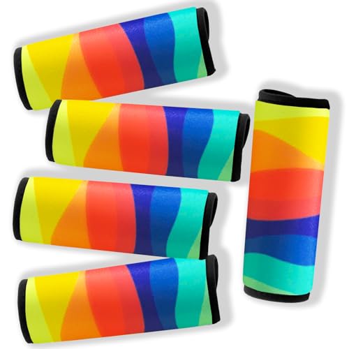 Luggage Tags for Suitcases-Suitcase Tags Identifiers Bulk Luggage Handle Wrap Luggage Tag/Identifiers/Marker Travel Accessories for Flying Airplane(Rainbow) - color: Rainbow
