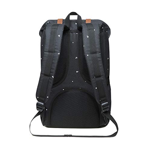 KAUKKO Laptop Outdoor Backpack Traveling Daypack Hiking Rucksack Large Capacity Bag Fits 15.6"(5-13-BLACK) - color: P13-black