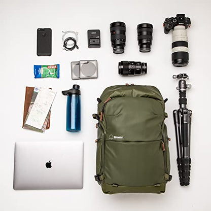 Shimoda Explore v2 30 Starter Kit, Mid-Size Outdoor Photography Travel Backpack w/Medium Mirrorless Core Unit, Carry-On Ready Adventure Pack, Anti-Theft Camera Access, 16" Laptop Sleeve, Army Green