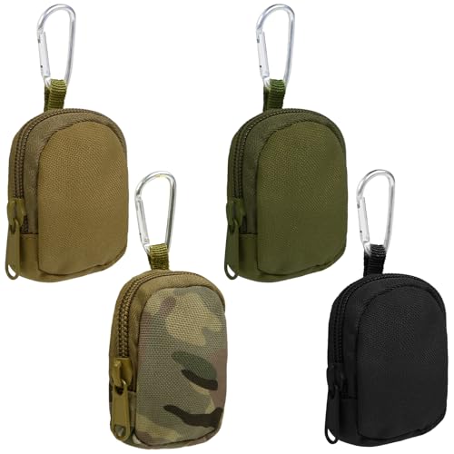AIBFRID 4Pcs Mini Backpack Keychain,Cute Cosmetic Bag for Women, Makeup Bag Key Pocket Lipstick Bag Card Holder Data Cable Organizer Zipper Pouch (tactical keychain pouch) - color: tactical keychain pouch