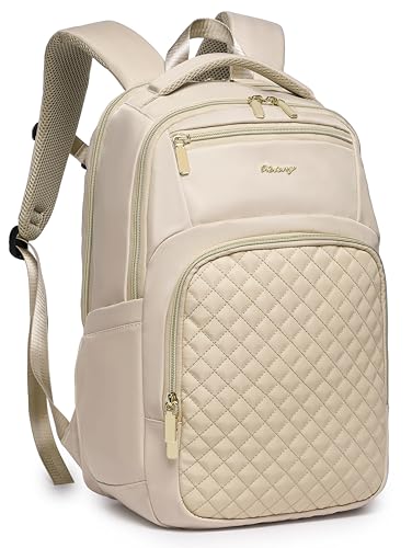 Wotony 15.6inch large capacity Laptop Backpack Purse for Women, 15.6inch Work Travel Computer Bags (light pink, 15.6Inch) - color: Light Pink, size: 15.6Inch