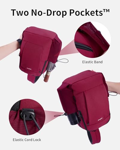 ECOHUB Anti-Theft Crossbody Bag Men Women, RFID Blocking Lightweight Sling Backpack Eco-Friendly with 9 Pockets Sturdy SBS Zippers Water Resistant for Travel Work Hiking Outdoor, Red - color: Red