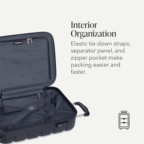 SwissGear 7366 Signature Hardside Expandable Luggage with Spinner Wheels, TSA Lock, Cup-Holder, Navy, Carry-On 19-Inch - color: Navy, size: Carry-On 19-Inch