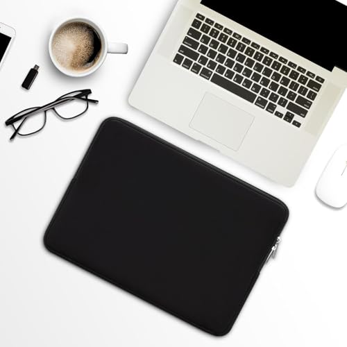 RAINYEAR Laptop Sleeve Case Compatible with 13.3 Inch Notebook Computer Tablet Chromebook 14" MacBook Pro/Max M1 M2 M3 M4 M5 Soft Cover Protective Case Zipper Carrying Bag (Black) - color: Black, size: 13"-13.3"