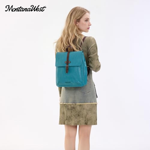 Montana West Backpack Purse for Women Casual Daypack Convertible Crossbody Backpack for Travel Work - color: Turquoise