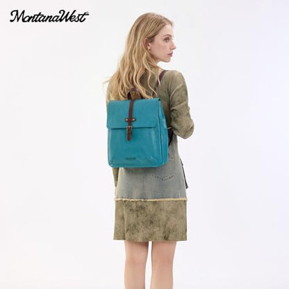Montana West Backpack Purse for Women Casual Daypack Convertible Crossbody Backpack for Travel Work - color: Turquoise