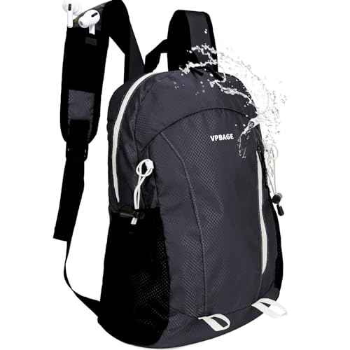 VPBAGE 15L Water-resistant Hiking Daypack, Small Backpack Travel Outdoor, Lightweight Packable Day Pack Carry On for Women Men Adults - color: Navy Blue
