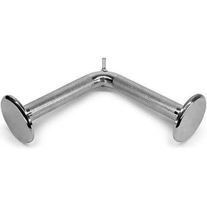 Yes4All Cable Machine Attachment, Row Handles, Tricep Rope, Straight Bar, V Bar, LAT Pulldown Accessories Load 880 LB for Home Gym - color: E. V Bar - Chrome