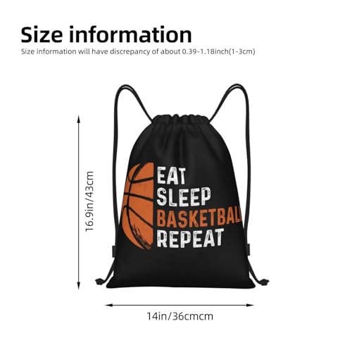 Gianlaima Eat Sleep Basketball Repeat Drawstring Bags Backpack Sport Gym Sack For Men Women - color: Black10