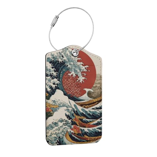 Funny Japanese Luggage Tag, Suitcase Tags with Privacy Flap and Metal Loop, Luggage Tags for Suitcases, Identifiers Travel Essentials Bag Tag, Japanese Gifts for Women Girls Friends - color: Multicolored 1681