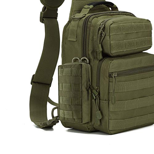 FRTKK 2 Pack Molle Pouches - Tactical Compact Water-Resistant EDC Pouch Bag Small Utility Pouch - color: 2 Pack-Army green 3