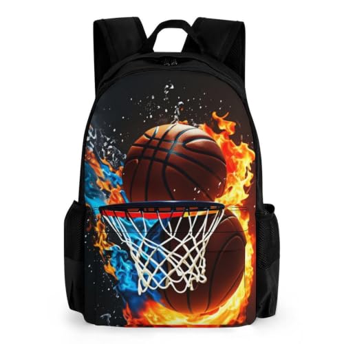 Throw Basketball Backpack, Durable Polyester Daypack with Laptop Compartment, Reinforced Bottom, Adjustable Shoulder Straps And Multi Pockets for Travel And Daily Use - color: Throw Basketball