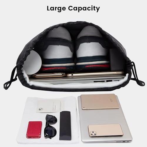 Vorspack 100 Pcs Drawstring Bags Bulk - Lightweight Drawstring Backpack, Cinch Bag for Party Sport Gym Trip Gift - Black - color: Black