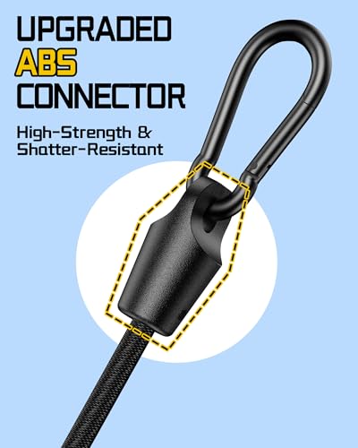 8 Pcs 80 Inch Adjustable Carabiner Bungee Cords with Hooks, Easy to Adjust from 7" to 80", Black Bungee Straps with UV-Resistance & Superior Elasticity for Cargo, Bike, Luggage, Carts, Truck, etc - size: 80 Inch, style: Adjustable