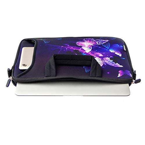 RICHEN 17 inch Laptop Shoulder Bag Carrying Case Computer PC Cover Pouch with Handle Fits 15.6/16/17/17.3/17.4 inch Laptop Notebook (16-17.3 inch, Butterflies) - color: Butterflies