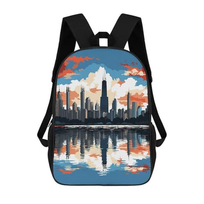 Travel Laptop Backpack Slim Durable Lightweight Back Pack Cute Cityscape Small Backpack For Women Men - color: Cityscape
