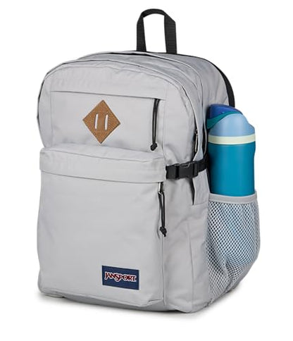 JanSport Main Campus Backpack - Travel or Work Backpack with 15-Inch Laptop Sleeve and Dual Water Bottle Pockets, Grounded Grey - color: Grounded Grey