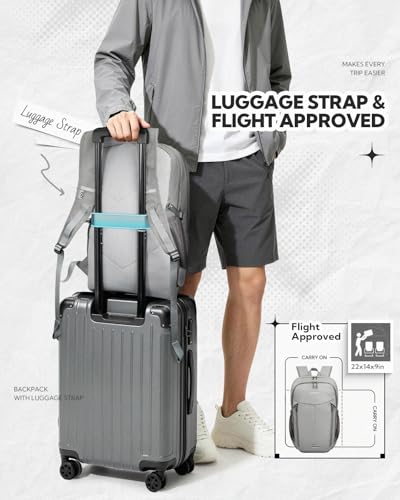 WATERFLY Lightweight Packable Backpack, 25L Small Foldable Travel Daypack | Multi-Pocket with Luggage Strap, Breathable Back Pad, Comfortable to wear, Easy to Fold, Compact Day Pack for Hiking Outdoor - color: Grey