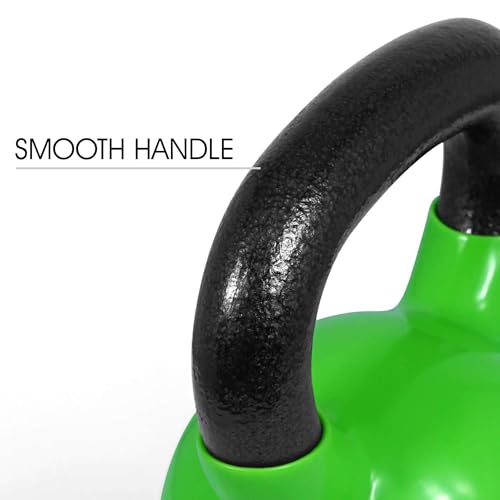 Yes4All Kettlebell, Vinyl Coated Kettlebell Cast Iron Sets with Stable Flat Bottom for Full Body Workout, Push up, Grip Strength Training & Weights Exercises - color: Multicolor, style: 15 - 25lb