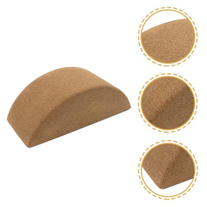 Kichvoe Yoga Balance Brick Set, Small Cork Half-crescent Yoga Blocks with Non-slip Surface for Core Muscle Training and Stability Support in Home Workouts