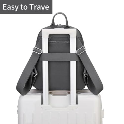 Tanweibago Mini Nylon Women Backpacks,11L Small Ladies backpacks Casual Lightweight Women Shopping Travel Daypack (Dark Grey) - color: Dark Grey