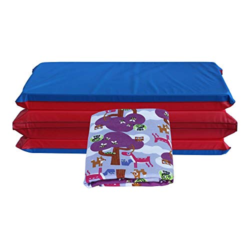 KinderMat 1.5" Thick + PBS Kids Kinderbundle - Washable Cover, Special Edition - Woodland Friends Design - Regular, Sheet is 47" x 22", Value Bundle Great for Daycare & Family Households - color: Woodland Friends Bundle 1.5 Inch