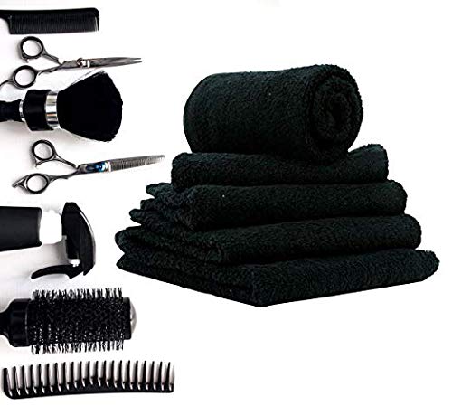 SIMPLI-MAGIC 79178 Cotton Hand Towels, 16"x27", Black, Not Bleach Proof, 12 Count - color: Charcoal