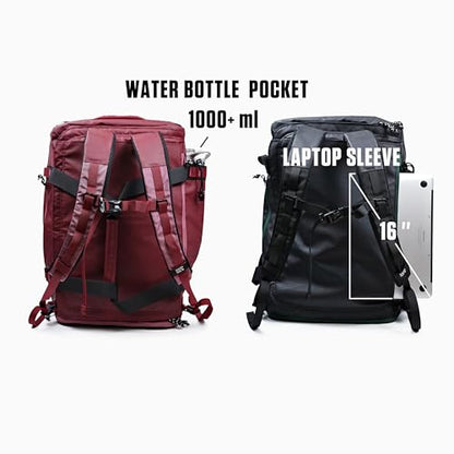 Utility Duffle Bag 40L, Convertible Backpack for Travel, Gym & Commute, Water Repellent - color: Valkyrie