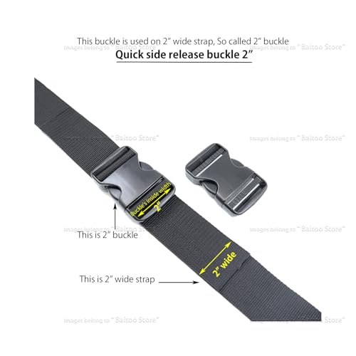 Side Release Buckles Heavy Duty Plastic Buckle Snap Clips Clasps Backpack Buckle Replacement for Strap - style: 2 Inch - 2sets
