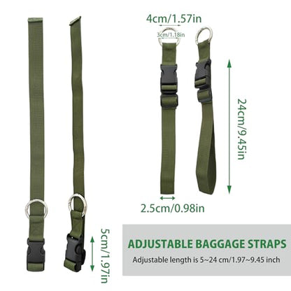 3PCS Add a Bag Luggage Strap Jacket Gripper, Luggage Straps Carry-on Baggage Suitcase Straps Belts Travel Accessories,Carry Your Extra Bags(Army Green) - color: Army Green 24cm