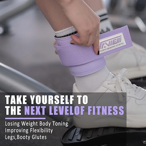 TAVIEW Ankle Straps Cable Machine Attachment for Gym - Cable Kickback Ankle Straps - Padded Ankle Cuffs for Glute Kickbacks and Leg Workouts - color: Purple-Pair